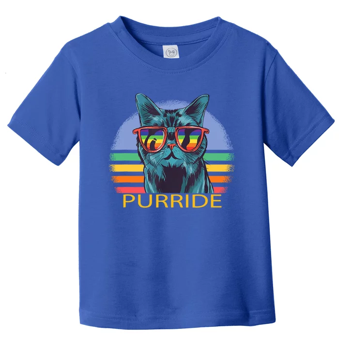 Vintage Purride Funny Cat Lgbt Pride Awareness Lgbt Month Gift Toddler T-Shirt