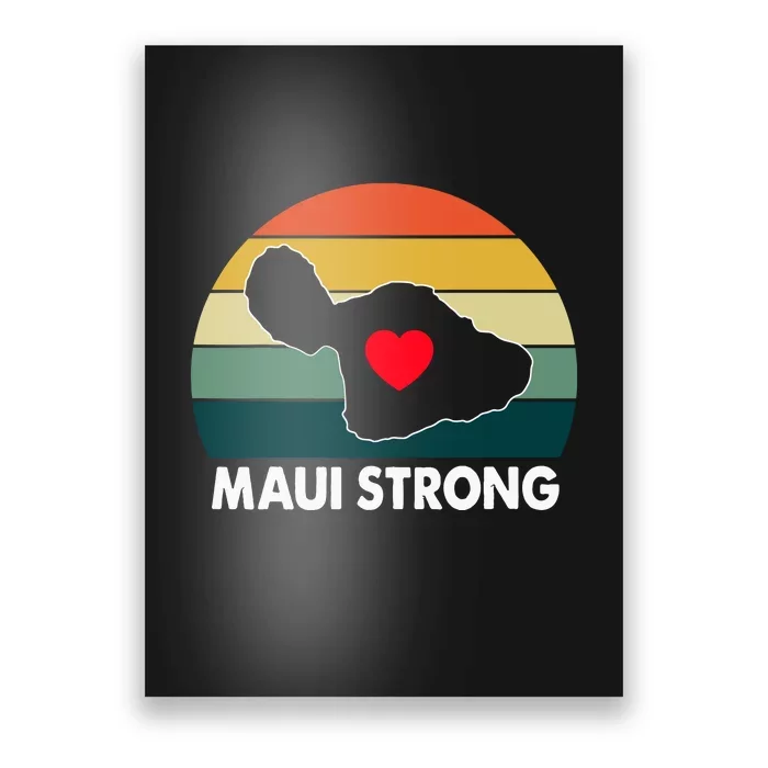 Vintage Pray For Maui Hawaii Strong Heart Gift Poster