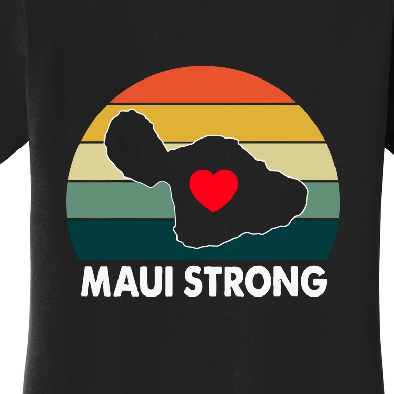 Vintage Pray For Maui Hawaii Strong Heart Gift Women's T-Shirt