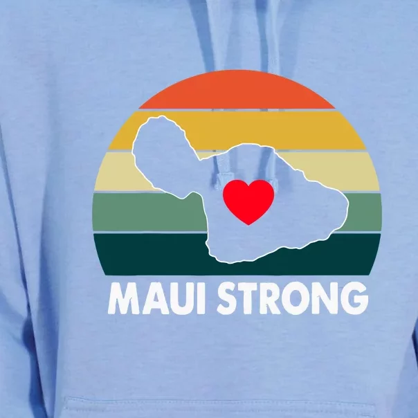 Vintage Pray For Maui Hawaii Strong Heart Gift Unisex Surf Hoodie