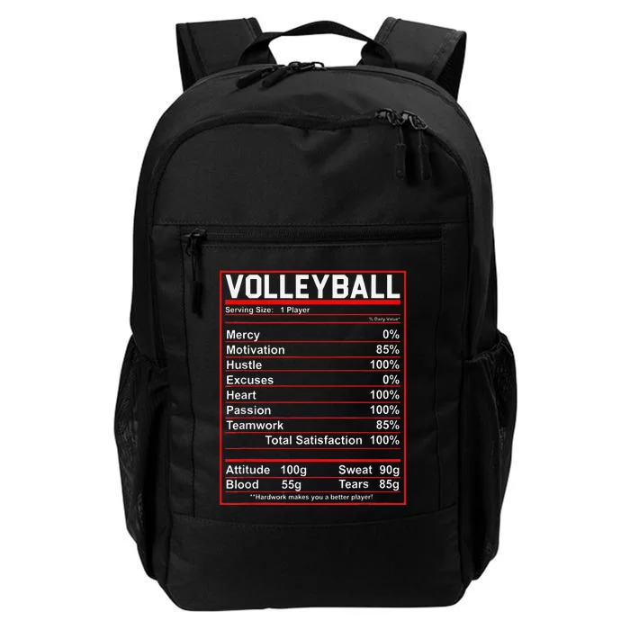 Volleyball Player Funny Volleyball Nutrition Facts Daily Commute Backpack