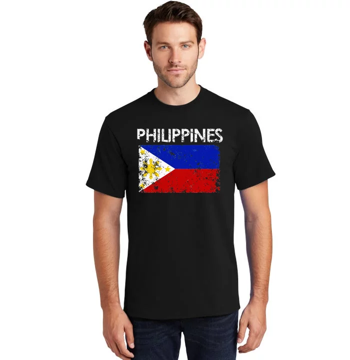 Vintage Philippines Filipino Flag Pride Gift Tall T-Shirt