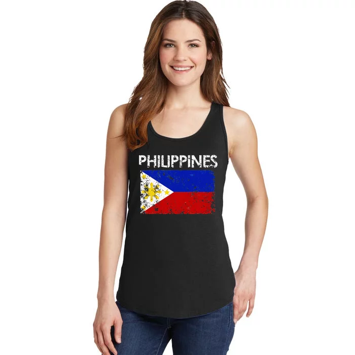 Vintage Philippines Filipino Flag Pride Gift Ladies Essential Tank