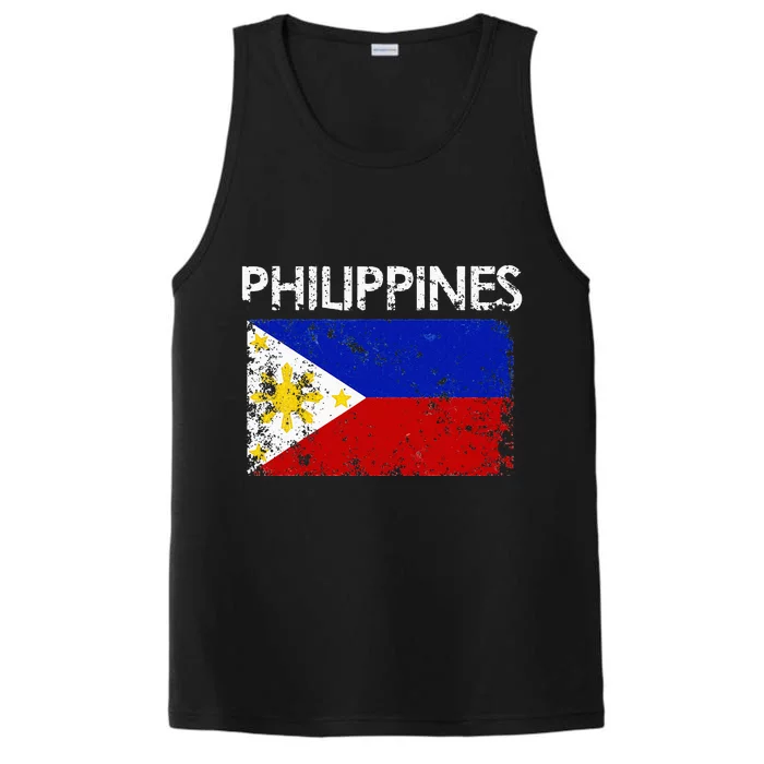 Vintage Philippines Filipino Flag Pride Gift Performance Tank