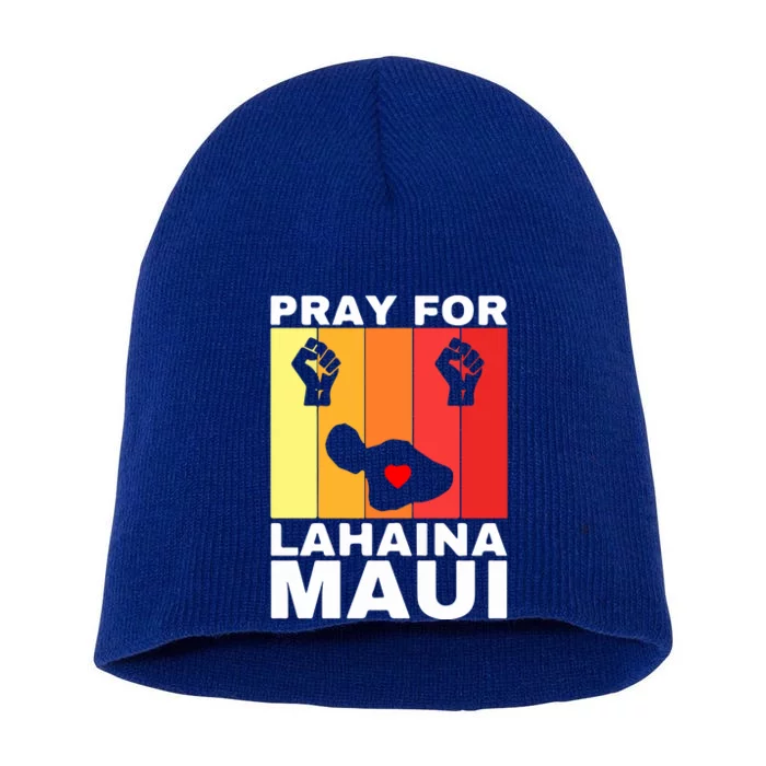 Vintage Pray For Lahaina Maui Gift Short Acrylic Beanie