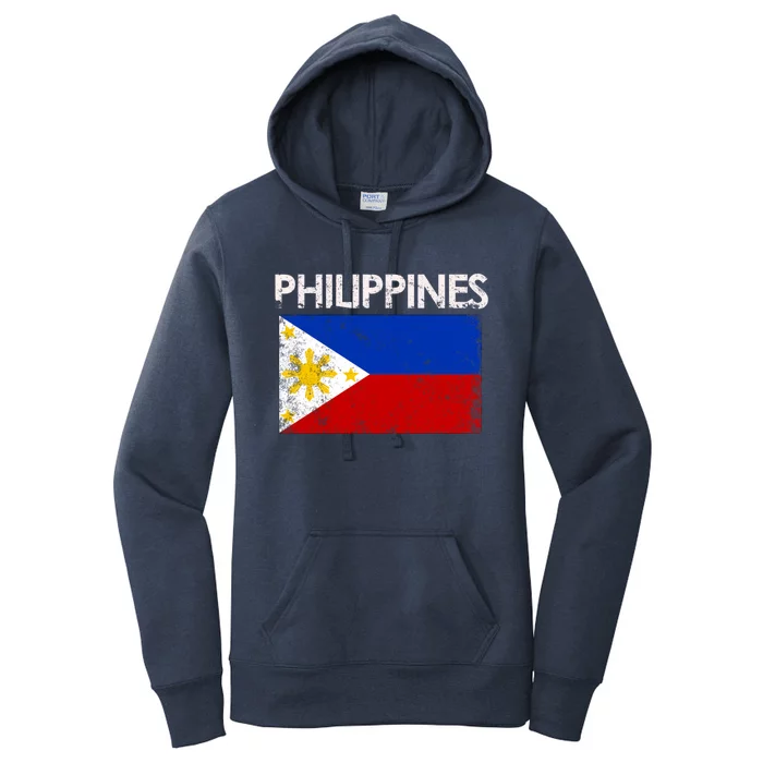 Vintage Philippines Filipino Flag Pride Gift Women's Pullover Hoodie