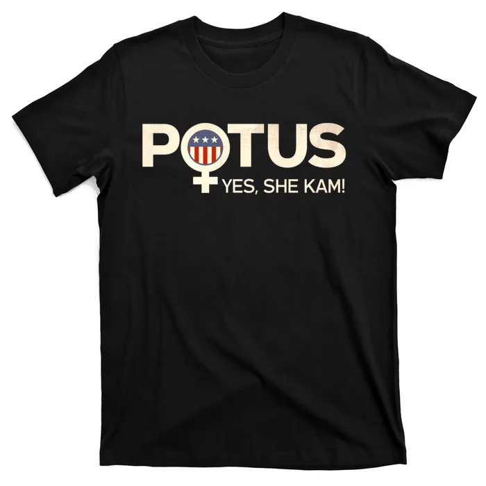 Vintage Potus Female Symbol Yes She Kam Harris For President T-Shirt