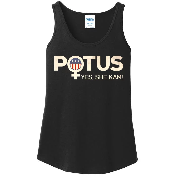 Vintage Potus Female Symbol Yes She Kam Harris For President Ladies Essential Tank