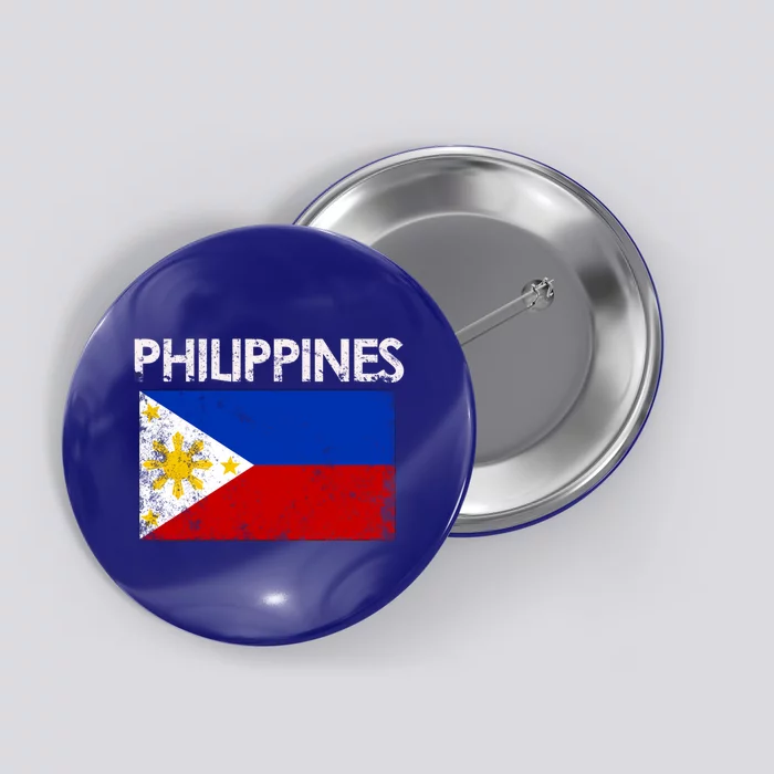 Vintage Philippines Filipino Flag Pride Gift Button