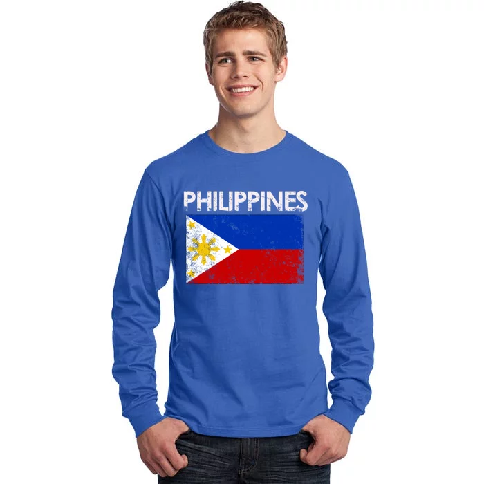 Vintage Philippines Filipino Flag Pride Gift Tall Long Sleeve T-Shirt