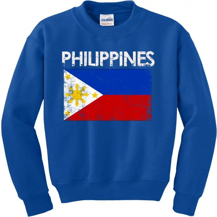 Vintage Philippines Filipino Flag Pride Gift Kids Sweatshirt