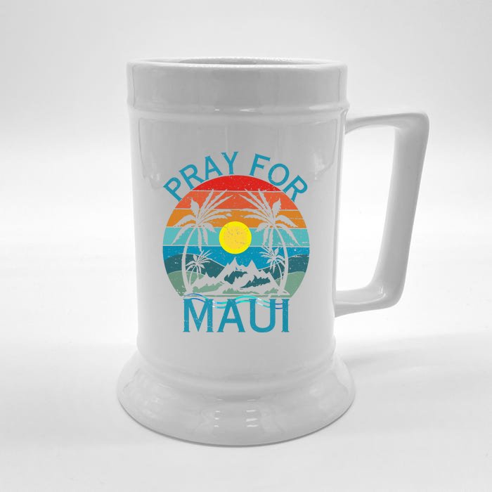 Vintage Pray For Maui Hawaii Wildflower Support Gift Front & Back Beer Stein