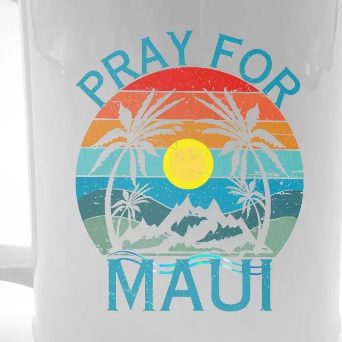 Vintage Pray For Maui Hawaii Wildflower Support Gift Front & Back Beer Stein