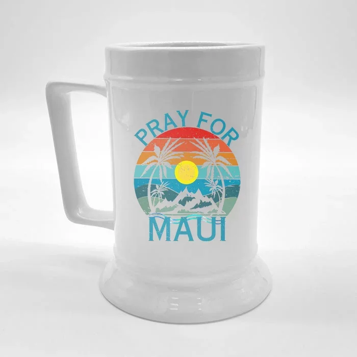 Vintage Pray For Maui Hawaii Wildflower Support Gift Front & Back Beer Stein