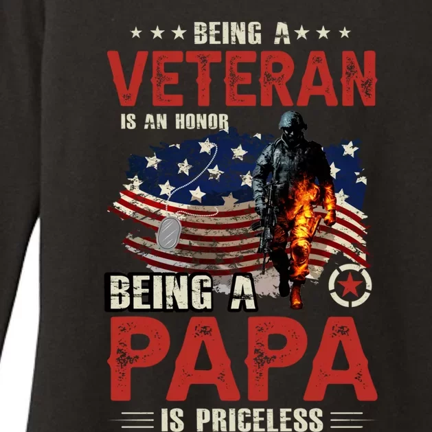 Veteran Papa Great Gift Womens CVC Long Sleeve Shirt