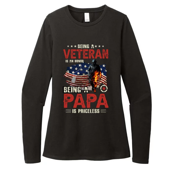 Veteran Papa Great Gift Womens CVC Long Sleeve Shirt