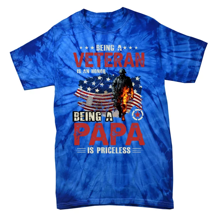 Veteran Papa Great Gift Tie-Dye T-Shirt