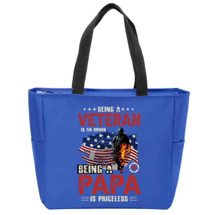 Veteran Papa Great Gift Zip Tote Bag