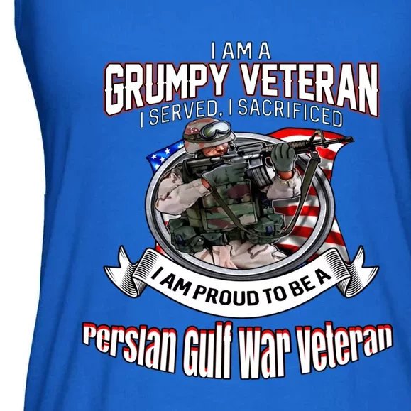 Veteran Persian Gulf War I Am A Grumpy Veteran I Served Gift Ladies Essential Flowy Tank