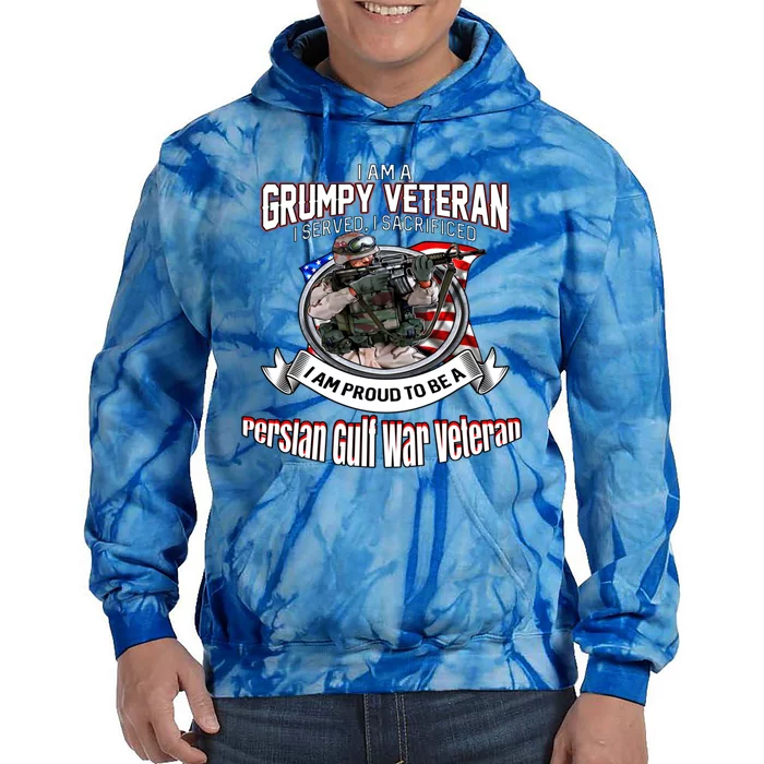 Veteran Persian Gulf War I Am A Grumpy Veteran I Served Gift Tie Dye Hoodie