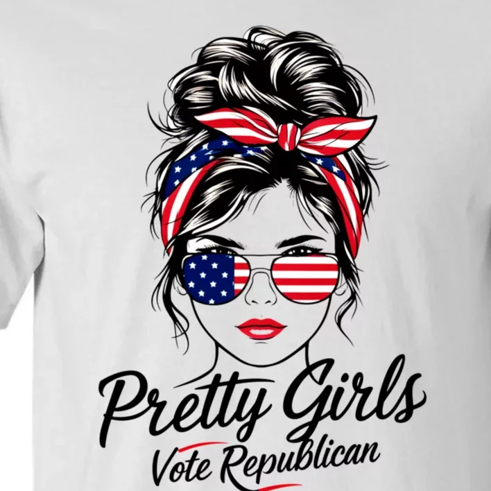 Voter Pretty Girl Repubvote Republican American Patriotic Election 2024 Tall T-Shirt