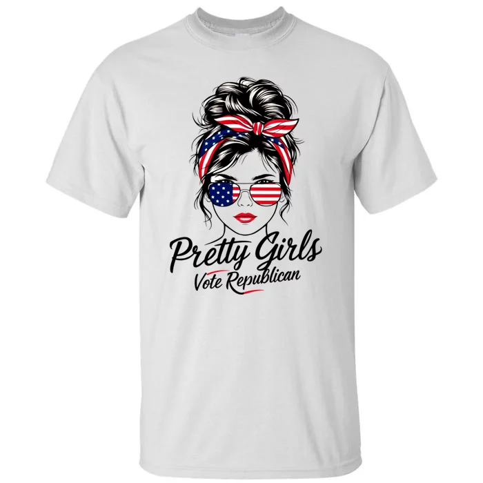 Voter Pretty Girl Repubvote Republican American Patriotic Election 2024 Tall T-Shirt