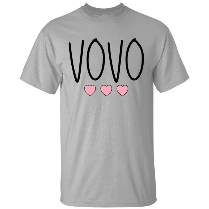 Vovo Portuguese Grandma Grandmother Hearts Minimalistic Vovo Gift Tall T-Shirt