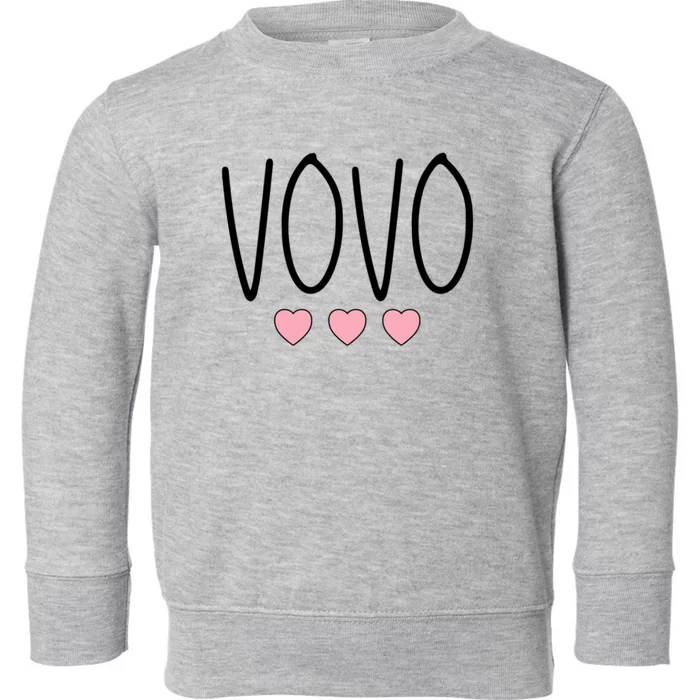 Vovo Portuguese Grandma Grandmother Hearts Minimalistic Vovo Gift Toddler Sweatshirt