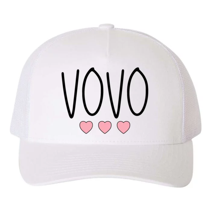 Vovo Portuguese Grandma Grandmother Hearts Minimalistic Vovo Gift Yupoong Adult 5-Panel Trucker Hat