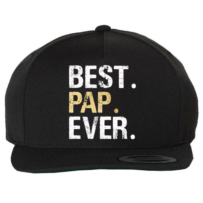 Vintage Pap Gift From Granddaughter Grandson Best Pap Wool Snapback Cap