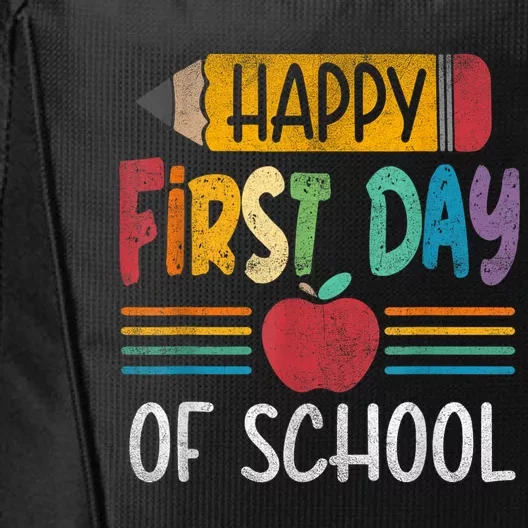 Vintage Pencil Happy First Day Of School Teacher Boy Girl City Backpack