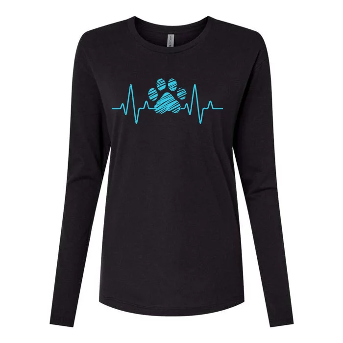 Veterinarian Paw Heartbeat Love Animals Vet Tech Gift Womens Cotton Relaxed Long Sleeve T-Shirt