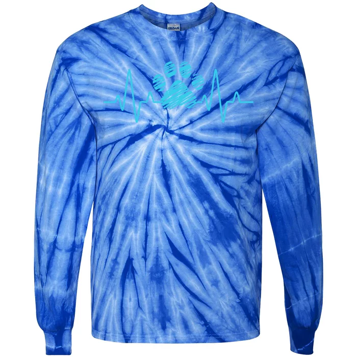 Veterinarian Paw Heartbeat Love Animals Vet Tech Gift Tie-Dye Long Sleeve Shirt