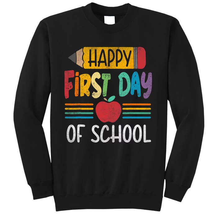 Vintage Pencil Happy First Day Of School Teacher Boy Girl Sweatshirt