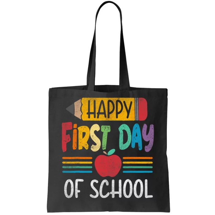 Vintage Pencil Happy First Day Of School Teacher Boy Girl Tote Bag