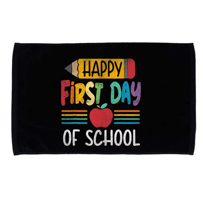 Vintage Pencil Happy First Day Of School Teacher Boy Girl Microfiber Hand Towel