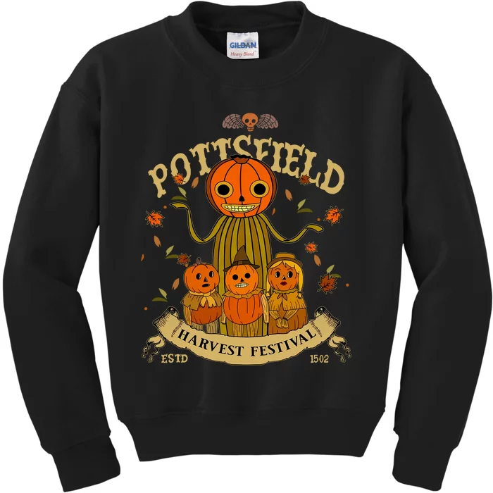 Vintage Pottsfield Harvest Festival Estd 1502 Pottsfield Harvest Spook Kids Sweatshirt