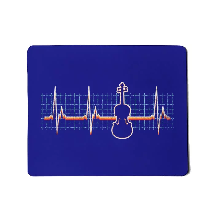 Violin Player Heartbeat Retro Vintage 80s Style Gift Mousepad