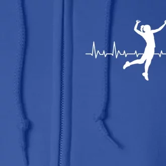 Volleyball Playing Heartbeat Volleyball Player Sport Lover Gift Full Zip Hoodie