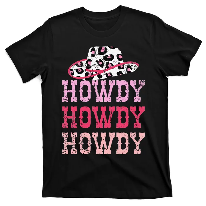 Vintage Pink Howdy Rodeo Western Country Southern Cow T-Shirt