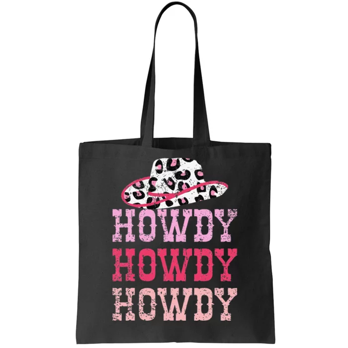 Vintage Pink Howdy Rodeo Western Country Southern Cow Tote Bag