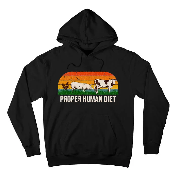 Vintage Proper Human Diet Tall Hoodie