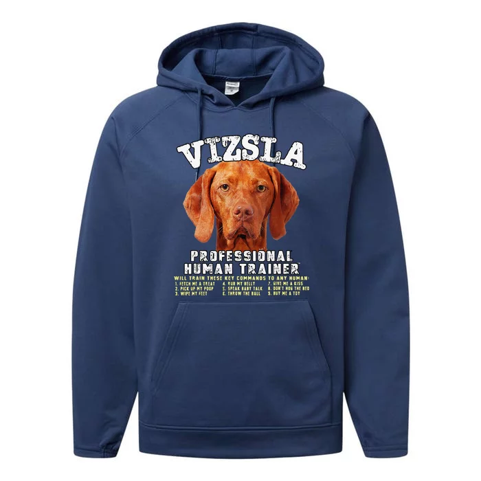 Vizsla Professional Human Trainer Cute Dog Performance Fleece Hoodie