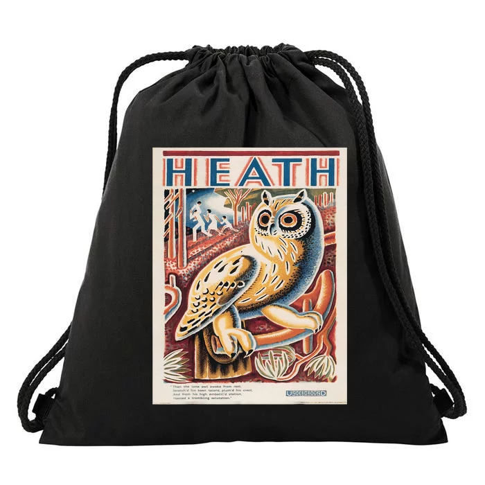 Vintage Poster Heath Retro Drawstring Bag