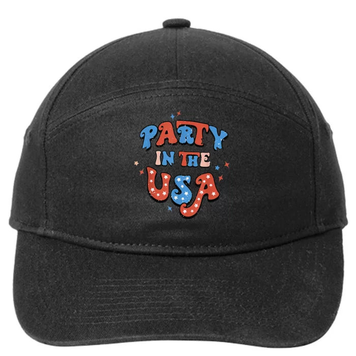 Vintage Party in the USA 4th of July  Clothing 7-Panel Snapback Hat