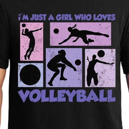 Volleyball Player I'm Just A  Who Loves Volleyball Pajama Set