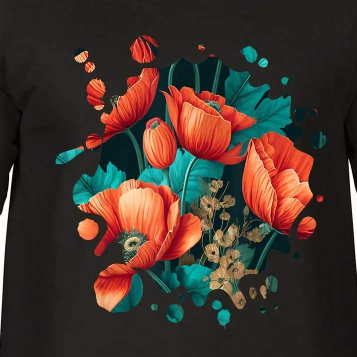 Vintage Poppy Inspired Flower Plant Lover Funny Gardening Comfort Colors T-Shirt