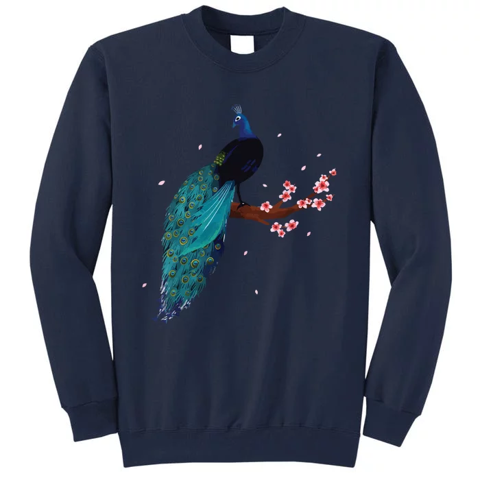 Vintage Peacock Japanese Beauty Bird Flower Gift Tall Sweatshirt