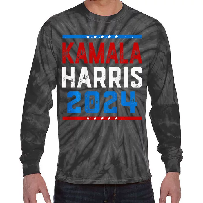 Vice President Kamala Harris For President 2024 Tie-Dye Long Sleeve Shirt