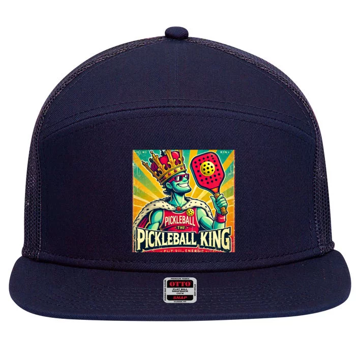 Vintage Pickleball King 7 Panel Mesh Trucker Snapback Hat